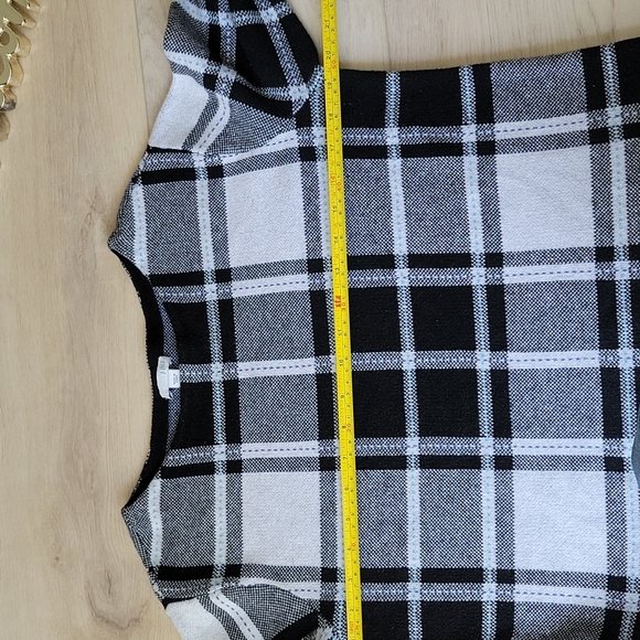 J.Jill Black White Plaid Windowpane Pullover Sweater XS - Picture 7 of 8